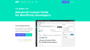 Screen shot of Advanced Custom Fields' home page
